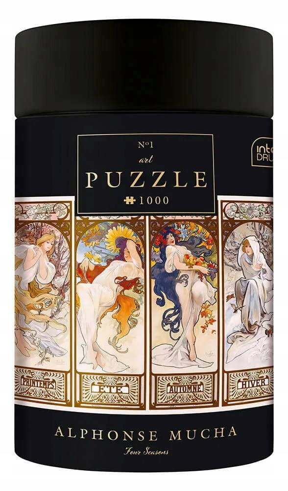 Puzzle 1000 Cztery Pory Roku SZTUKA Art Obraz Kobiety A. Mucha Interdruk_3