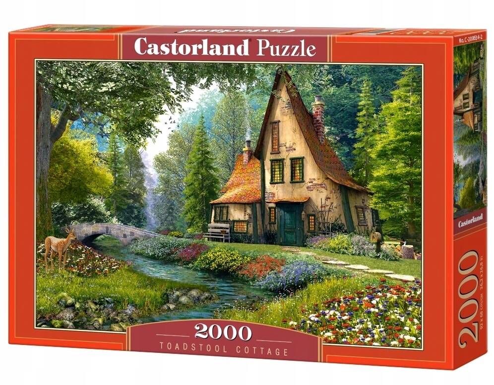 Puzzle 2000 Układanka Krajobraz CHATA MUCHOMORA Natura Las 9+ Castorland_2