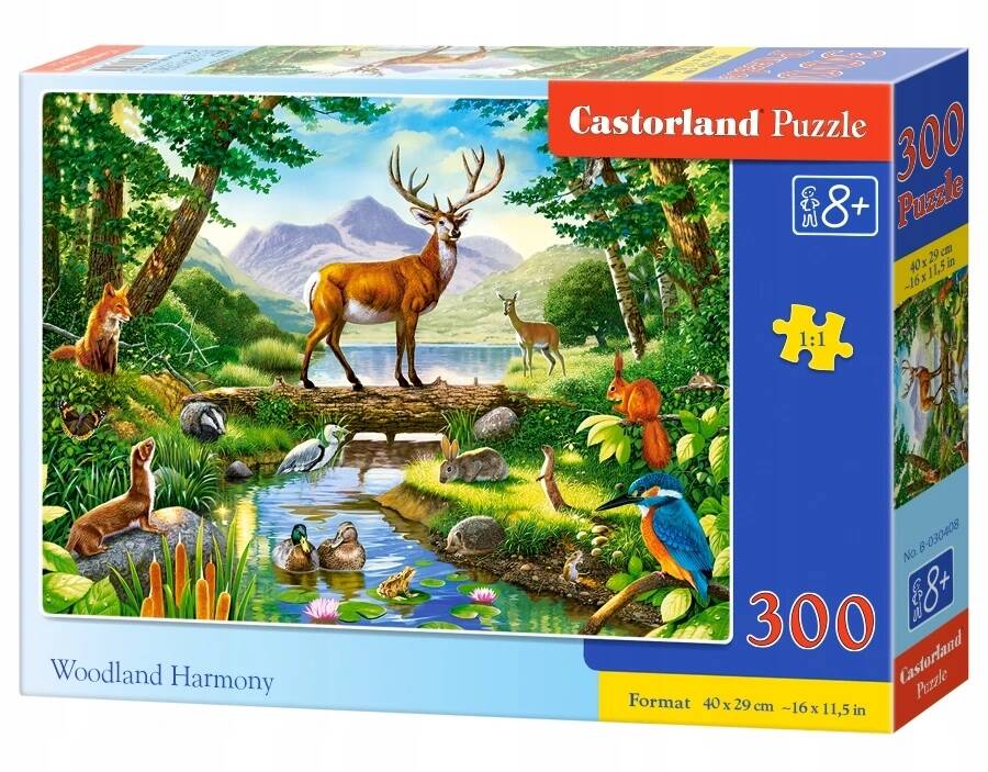 Puzzle 300 Układanka Las JELEŃ Zwierzęta Krajobraz Natura 8+ Castorland_2