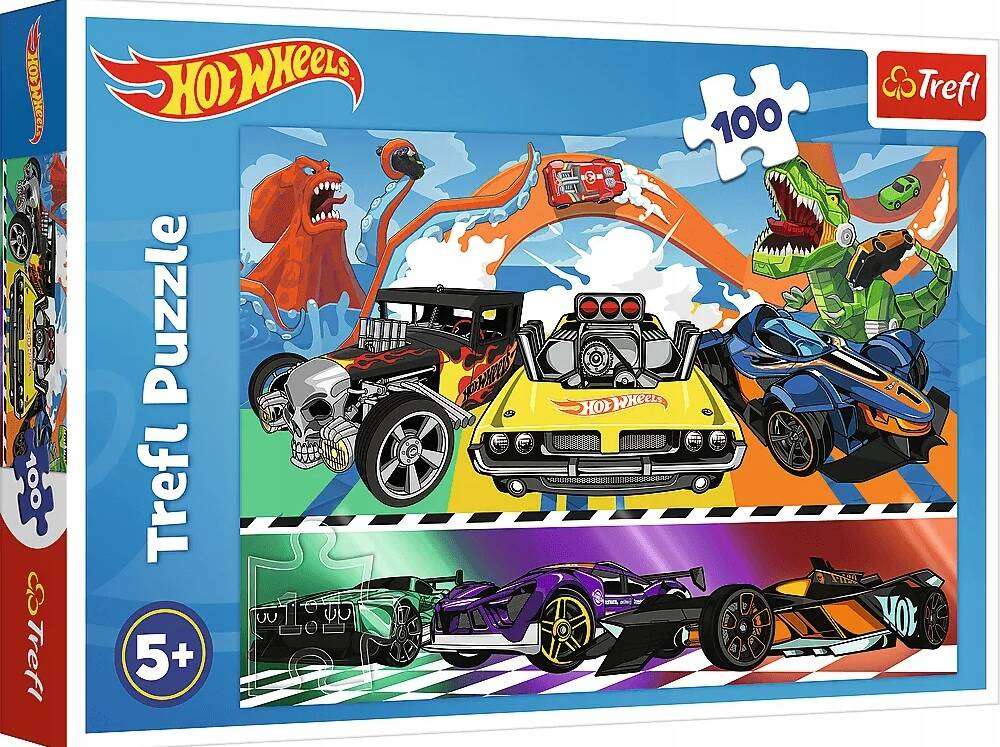 Puzzle 100 Układanka Auta HOT WHEELS Samochody Autka Obraz 5+ Trefl_2