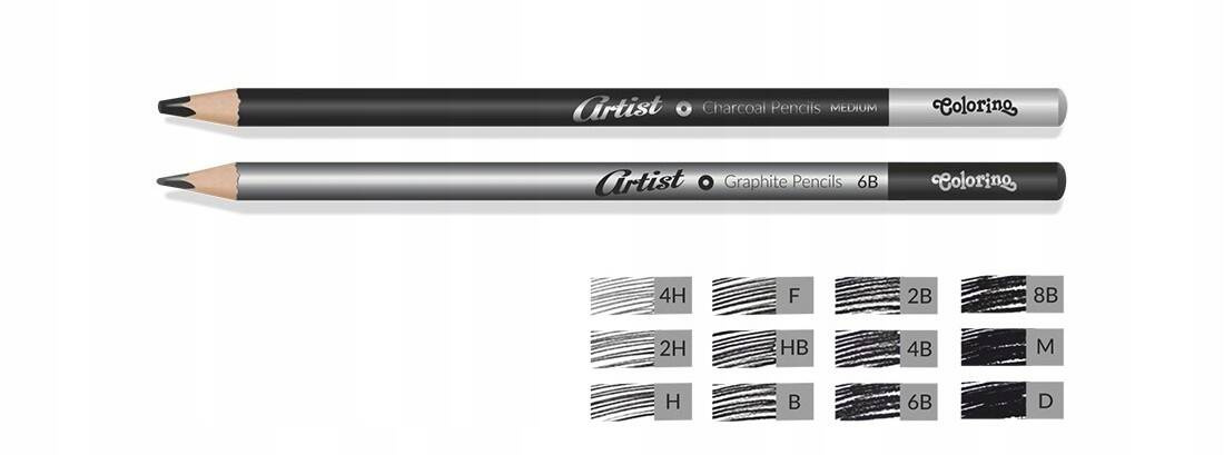 Zestaw Do Rysowania Ołówek Węgiel Metalowe Etui 12 Sztuk Colorino 80118_2
