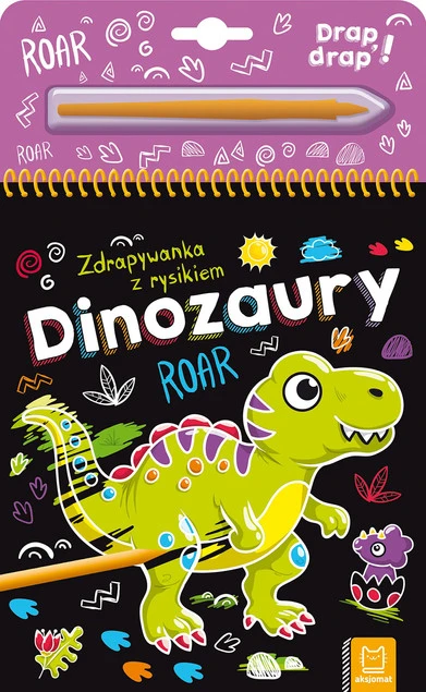 Zdrapywanka Z Rysikiem Dinozaury Anna Podgórska 4+ Aksjomat 3386_1