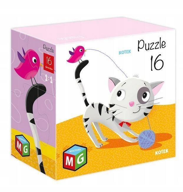 Puzzle 16 Układanka Kot KOTEK Edukacyjne Dla Dzieci 3+ Multigra_2