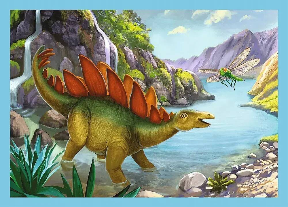 Puzzle 4W1 71 Układanka Gady DINOZAURY Tyranozaur Brontozaur 3+ Trefl_5