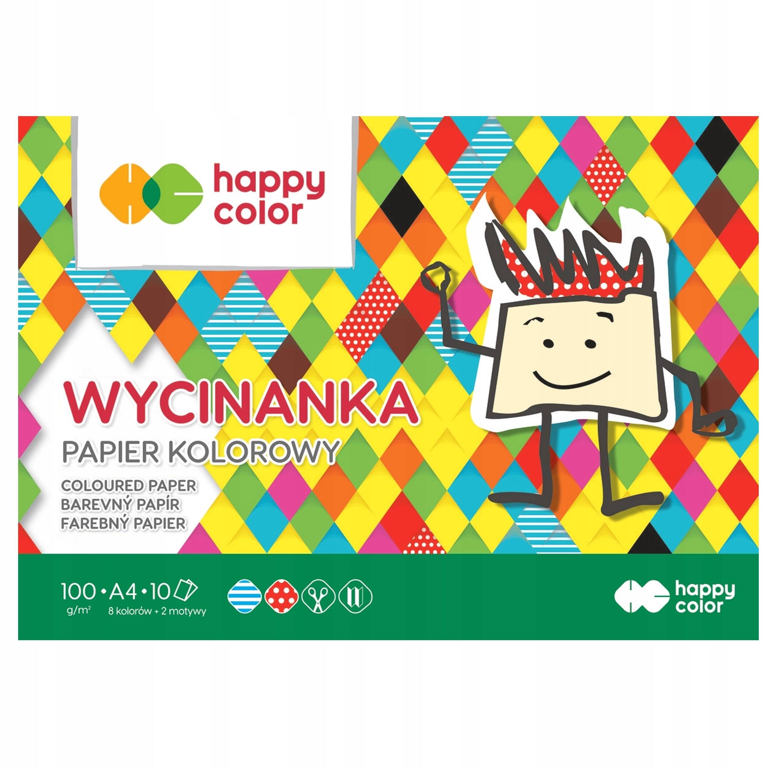 Papier Kolorowy Wycinanka A4 10 Kartek KOLOROWY Happy Color_3