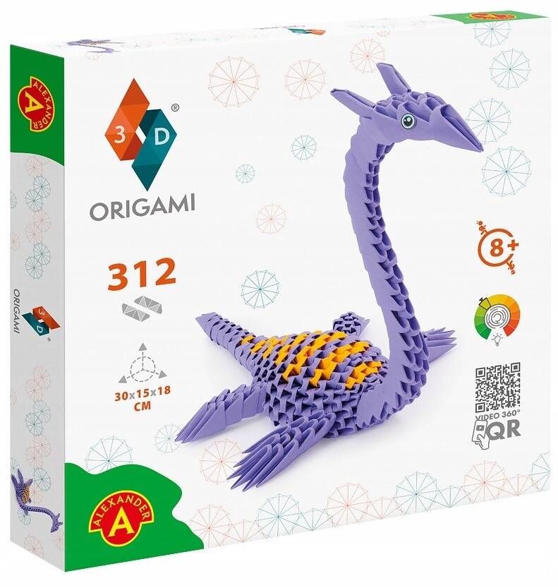 Origami 3D PLEZJOZAUR 153 Elementy Zestaw Kreatywny 8+ Alexander 2575_1