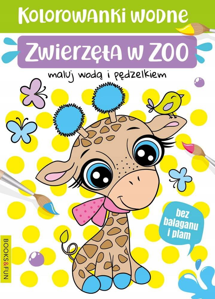 Kolorowanka Wodna Zwierzęta W Zoo Maluj Wodą BooksAndFun_1