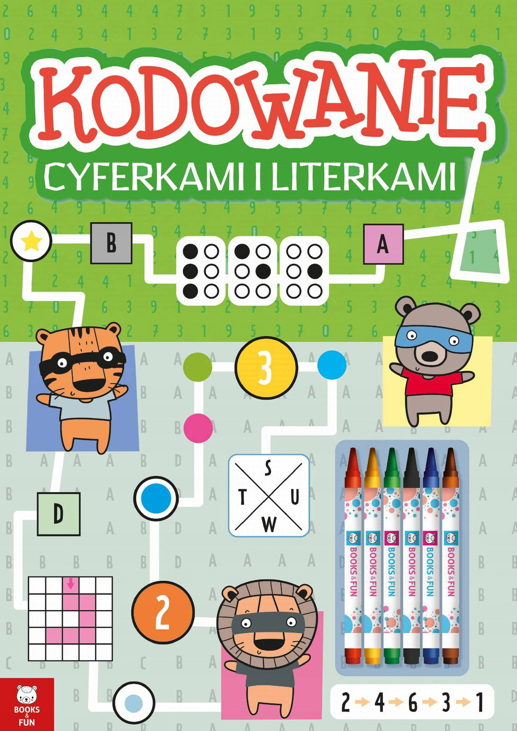 Kolorowanki Kodowanie CYFERKAMI I LITERKAMI Malowanka Books&Fun_1