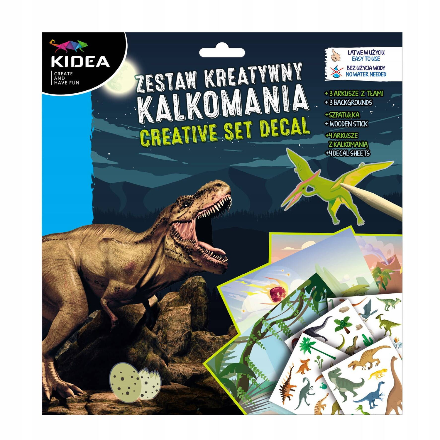 DINOZAURY ZESTAW KREATYWNY KALKOMANIA_1