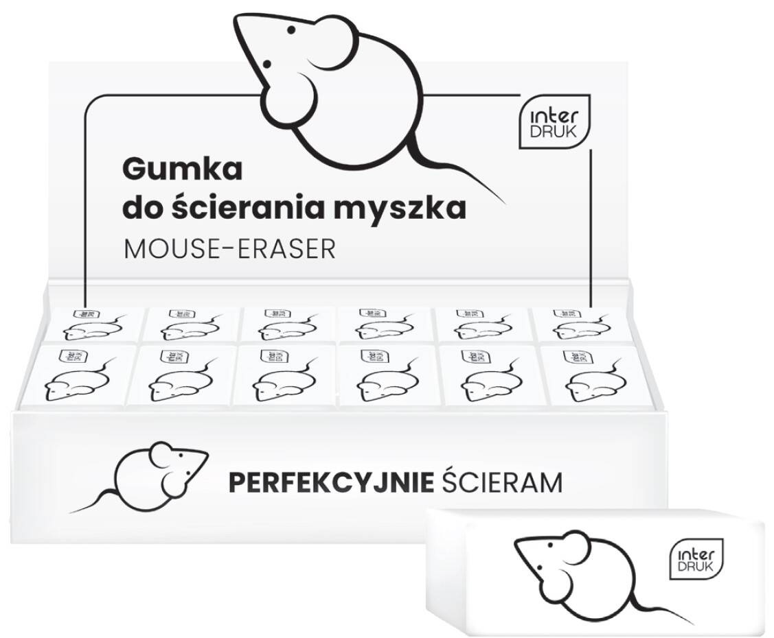 Gumka Do Ścierania Mazania Szkolna Biurowa Biała Interdruk_2