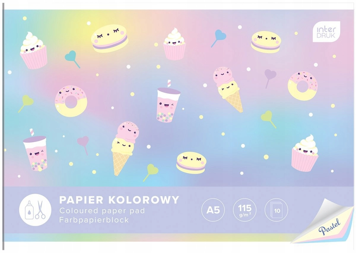 Blok Papier KOLOROWY A5 10K 115G PASTEL Interdruk_1