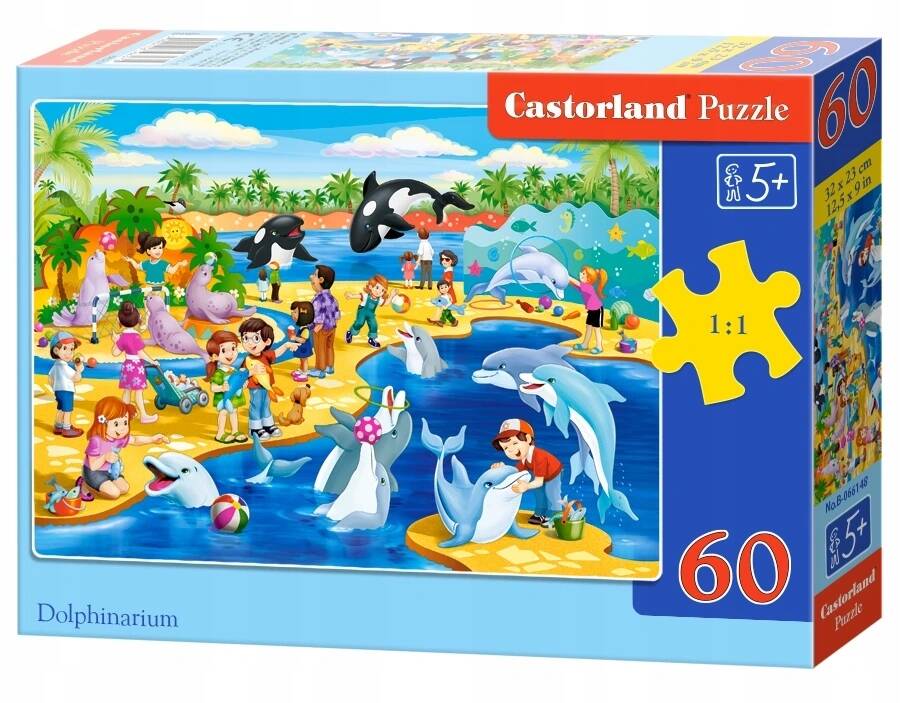 Puzzle 60 Układanka Delfiny DELFINARIUM Plaża Orki 5+ Castorland_2