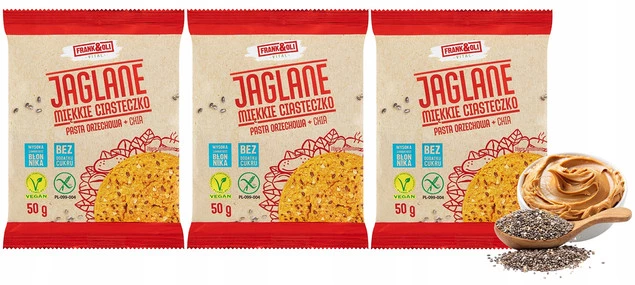 Frank & Oli Ciasteczko Miękkie Pasta Orzechowa Chia zestaw 3 sztuki