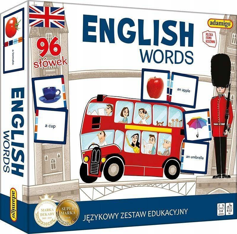 Gra Edukacyjna English Words Językowy Zestaw Edukacyjny 96 Słów 6+ Adamigo_1