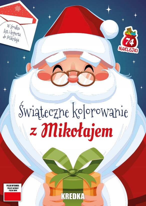 Świąteczne Kolorowanie Z Mikołajem 74 Naklejek BooksAndFun_1