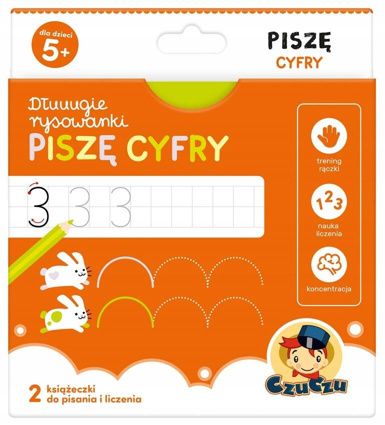 Piszę Cyfry Dłuuugie Rysowanki Książeczki Do Pisania Liczenia 5+ CzuCzu_1