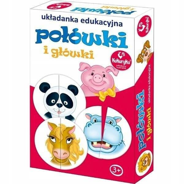 Połówki i Główki Układanka Edukacyjna 3+ Kukuryku 60352_1