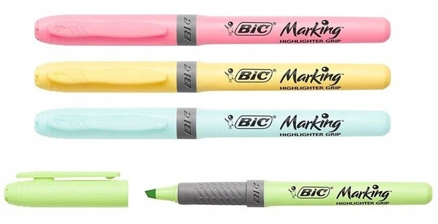 BIC Highlighter Grip pastelowe kolory