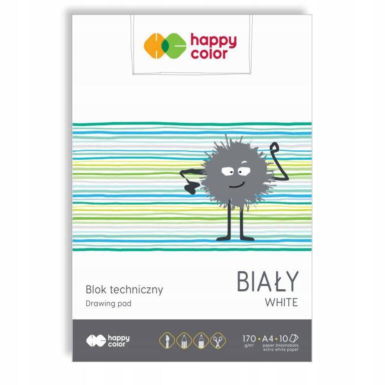 Blok Techniczny BIAŁY A4 10 Kartek 170g Happy Color_1