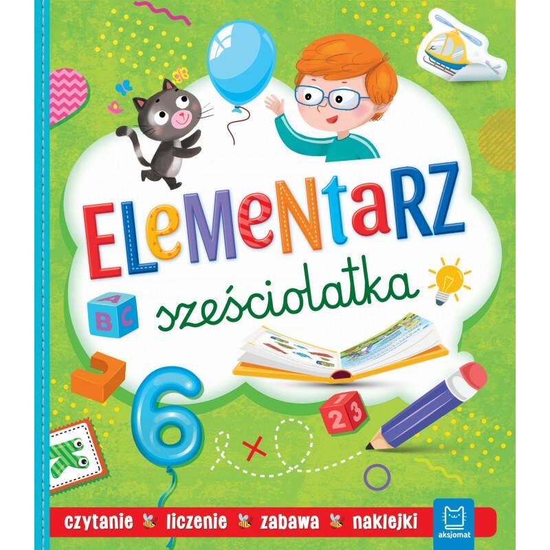 Elementarz Sześciolatka Nauka Zabawa Naklejki 6+ Aksjomat 3930_1