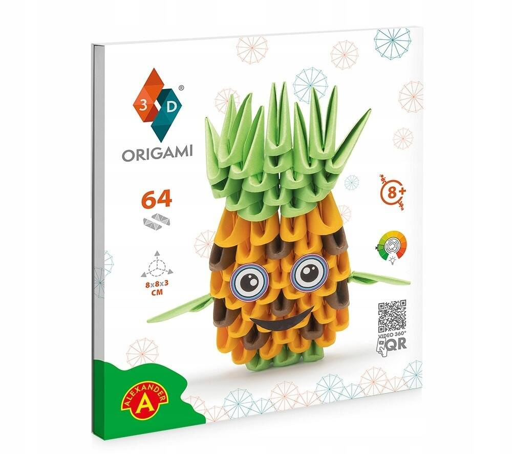 Origami 3D ANANAS 64 Elementy Zestaw Kreatywny 8+ Alexander 2826_1