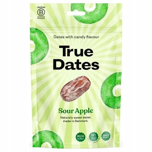 Daktyle True Dates o smaku Kwaśnego Jabłka 100 g