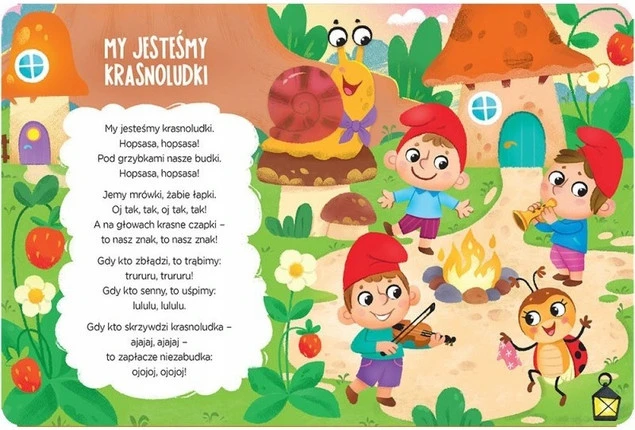 Wnętrze książeczki Słuchaj i śpiewaj Polskie piosenki dla dzieci
