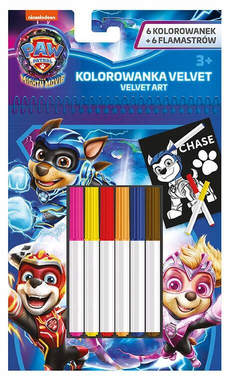 Aksamitne Kolorowanki PSI PATROL Z Flamastrami 12 Elementów St. Majewski_1
