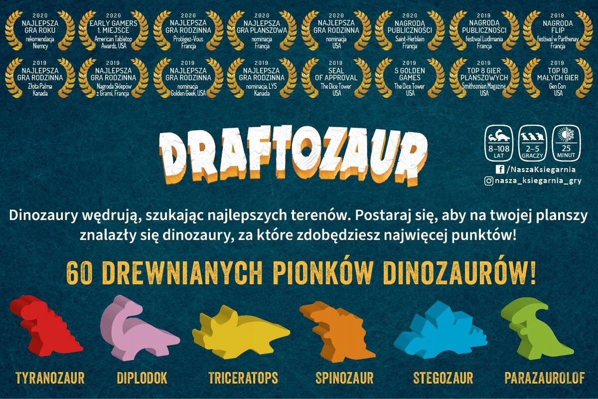 Draftozaur Rodzinna Gra Planszowa O Dinozaurach 8+ Nasza Księgarnia_2