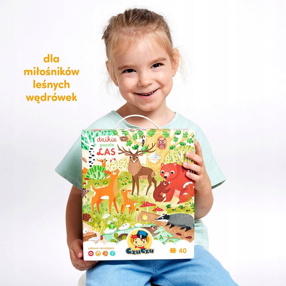 Dzikie Puzzle Zwierzaki LAS Zwierzątka Natura Układanka 40el. 3+ CzuCzu_3