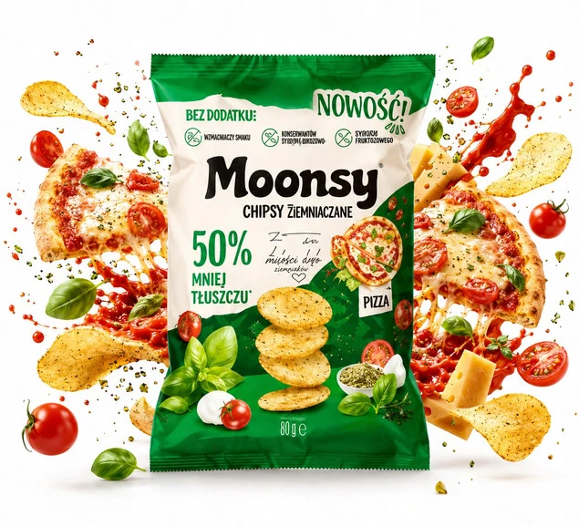 Eurowafel Moonsy chipsy ziemniaczane o smaku pizzy 60g