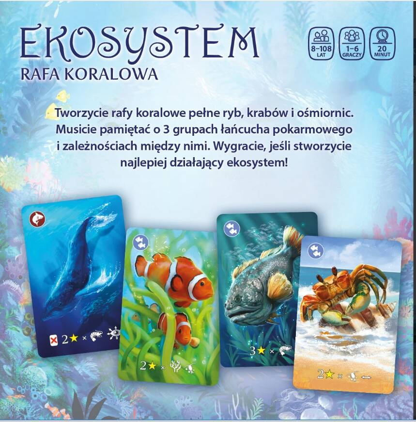 Ekosystem 2 Rafa Koralowa Gra Karciana 8+ Nasza Księgarnia_2