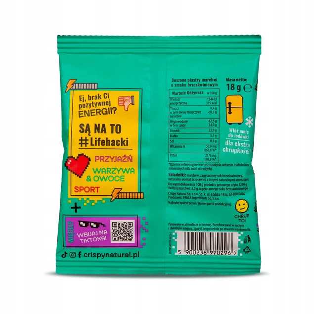 Crispy Natural marchew suszona o smaku brzoskwiniowym zdjęcie produktu