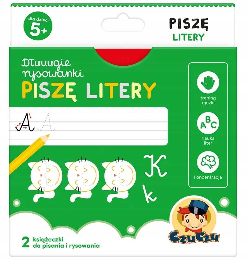 Dłuuugie Rysowanki Piszę Litery Książeczki Kreatywne 5+ CzuCzu_1