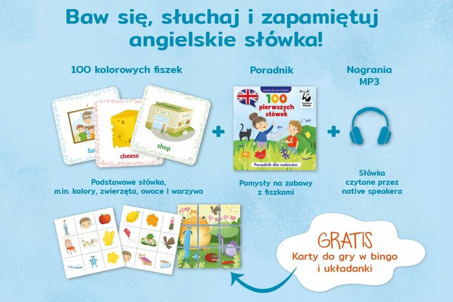 Angielski Dla Dzieci 100 Pierwszych Słówek Fiszki 3+ Kapitan Nauka_3