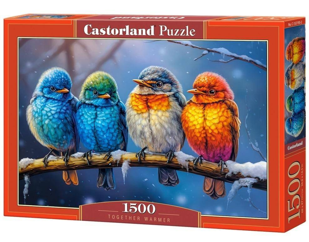 Puzzle 1500 Układanka Zima PTASZKI Ptaki Wróble Obraz 9+ Castorland_1