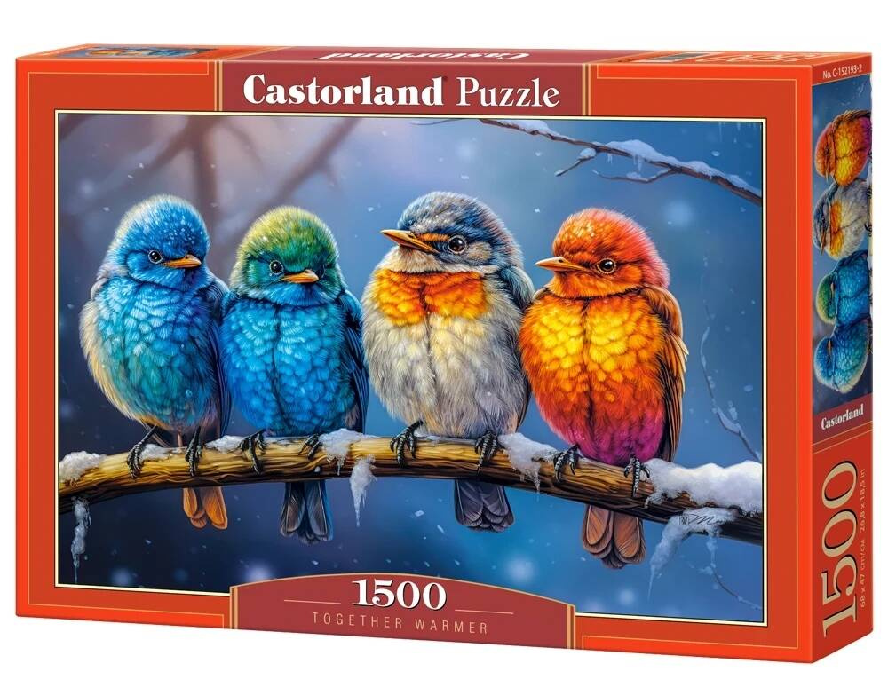 Puzzle 1500 Układanka Zima PTASZKI Ptaki Wróble Obraz 9+ Castorland_2