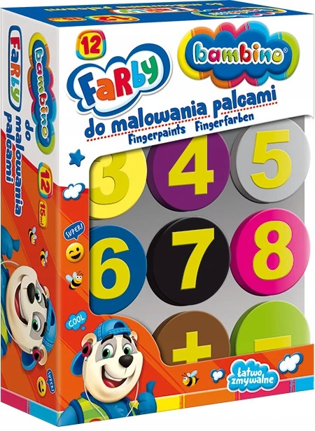 Farby Bambino do malowania palcami z wieczkami