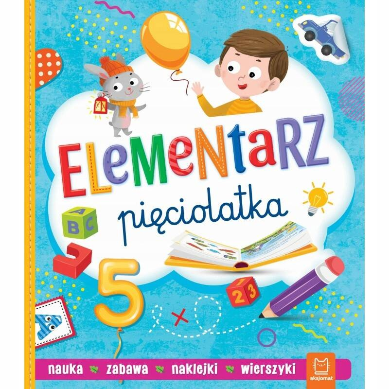 Elementarz Pięciolatka Nauka Zabawa Naklejki 5+ Aksjomat 3929_1