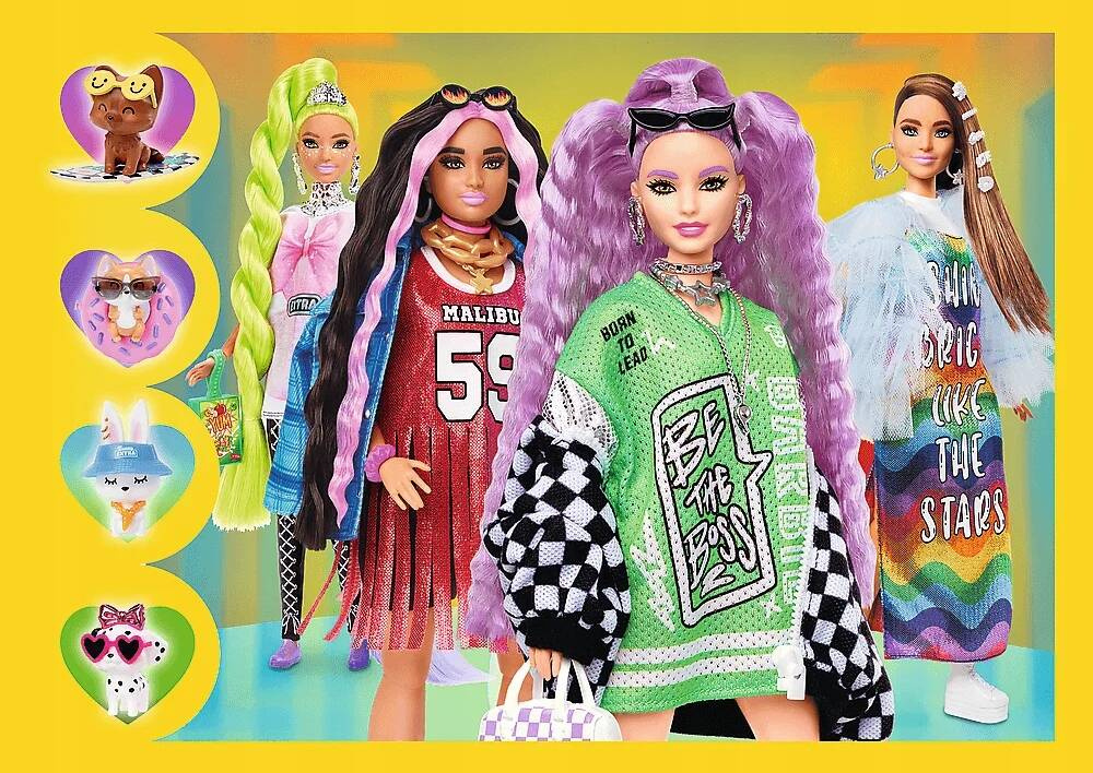 Puzzle 4w1 Układanka Wesoły Świat BARBIE Lalki Laleczki 4+ Trefl 34626_3