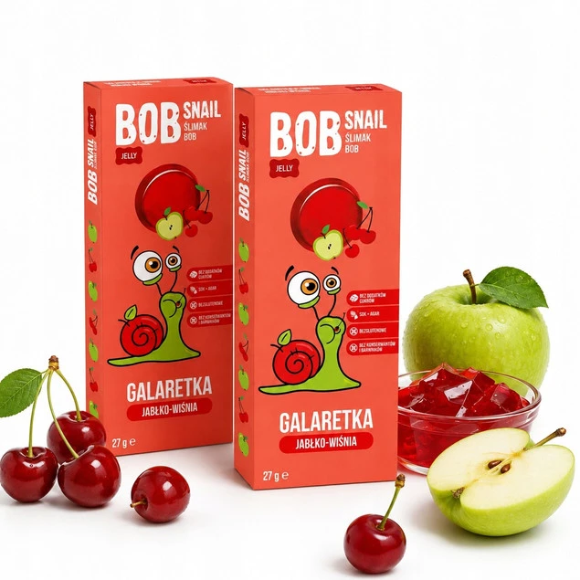 Bob Snail galaretka owocowa jabłko wiśnia bez cukru 27g x2