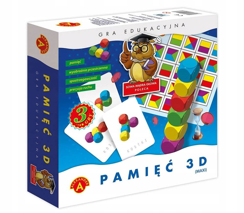 Pamięć 3D Maxi Gra Edukacyjna Sowa Mądra Głowa 5+ Alexander_2