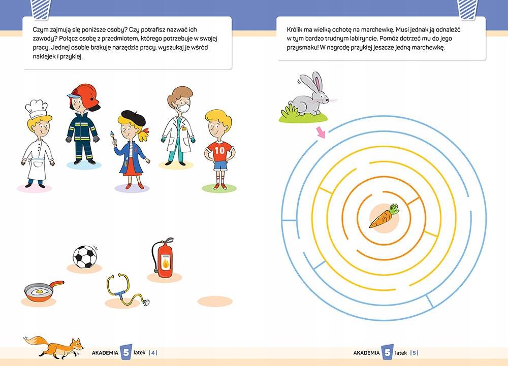 Akademia Pięciolatka 5-Latka Zadania Ćwiczenia Z Naklejkami Naklejki Greg_2