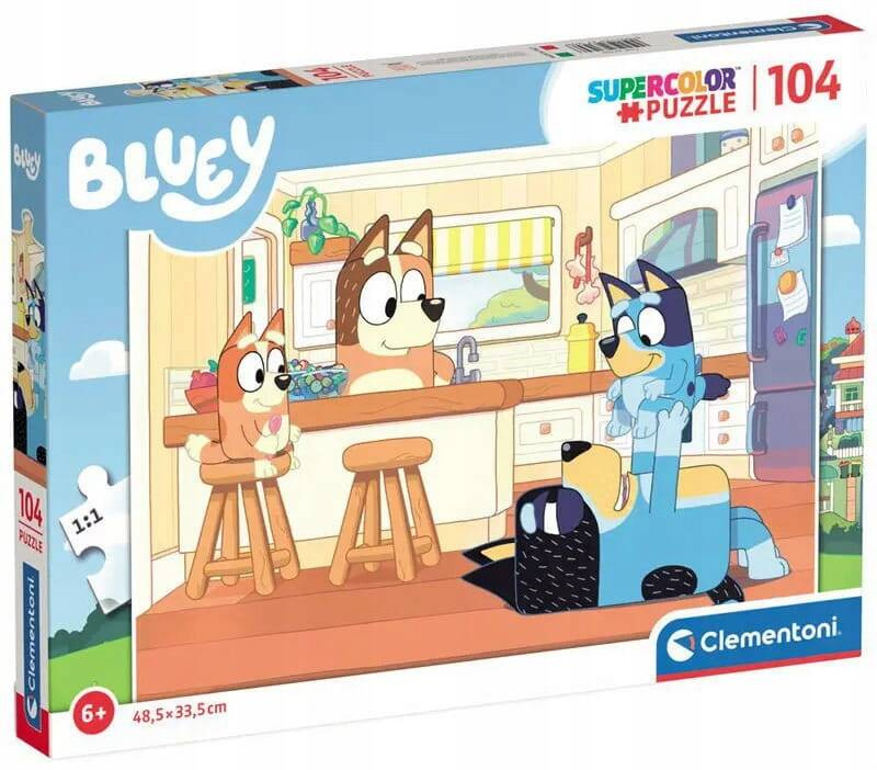 Puzzle 104 Układanka Superkolor BLUEY Piesek Pieski Bajka 6+ Clementoni_3