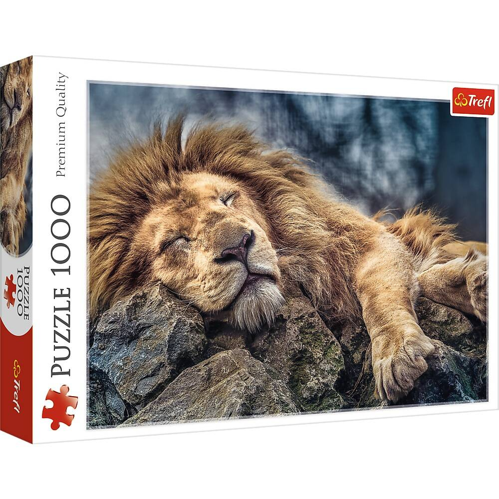 Puzzle 1000 Układanka Lew ŚPIĄCY LEW Przyroda Zwierzęta 12+ Trefl 10447_2