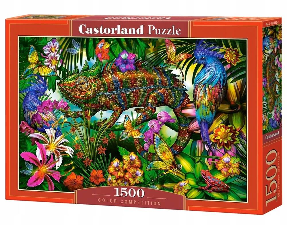 PUZZLE 1500 KAMALEON KOLORY ZWIERZĘTA NATURA KWIATY ROŚLINY CASTORLAND_2