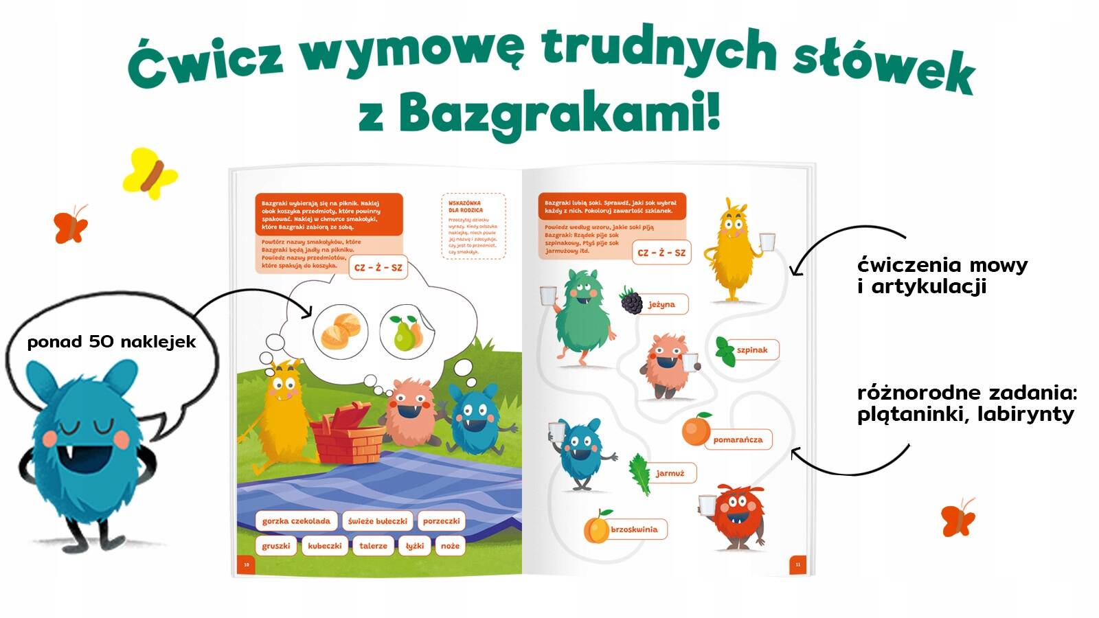 Bazgraki Mówią Trudne Słowa ĆWICZENIA LOGOPEDYCZNE Wymowa 4+ Kapitan Nauka_2