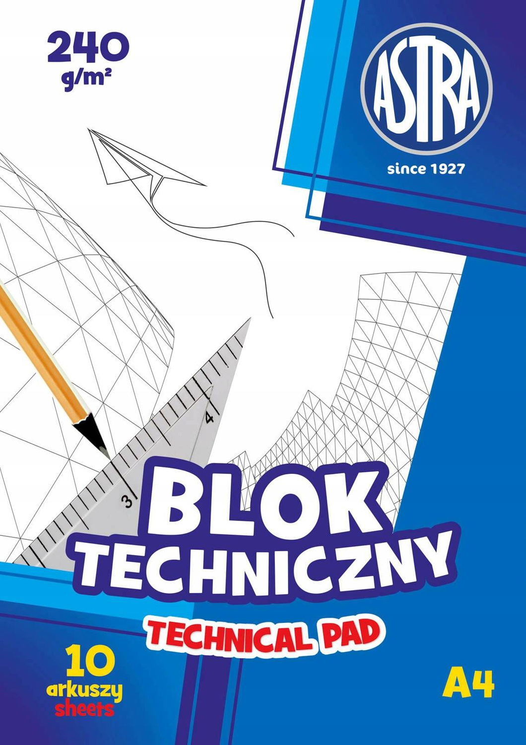 Blok techniczny BIAŁY Dla Dzieci Szkoła Plastyka A4/10k 240g Astra_1