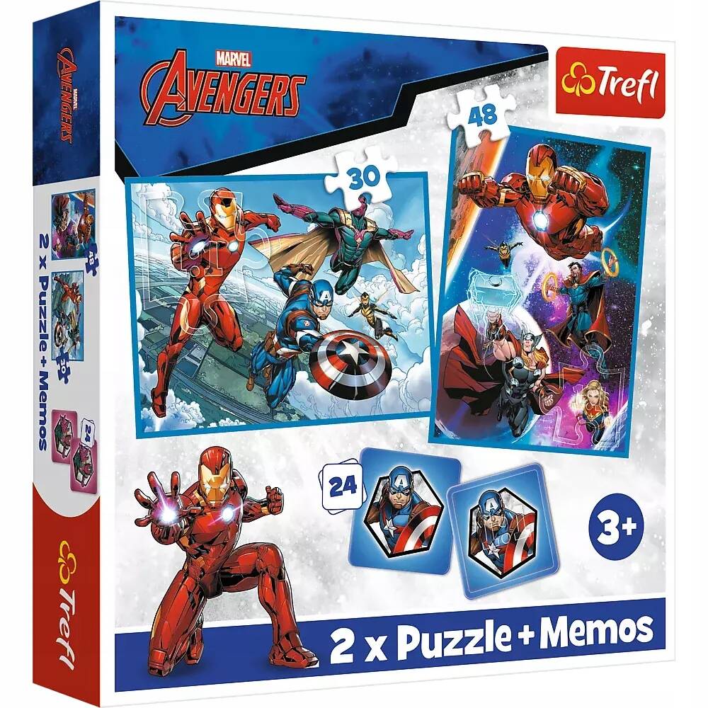 Puzzle 2w1 Układanka + Memosy AVENGERS Marvel Bohaterowie Iron Man 3+ Trefl_5