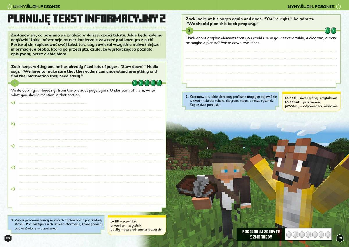 Minecraft Język Angielski Megazadania Jon Goulding 12+ HarperKids_4